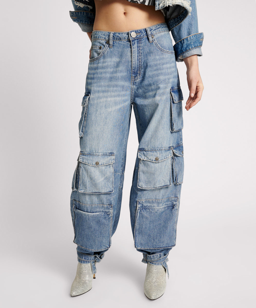 Outlet Sale Women's Denim Epic Cargo High Waist Denim Jeans - Pacifica