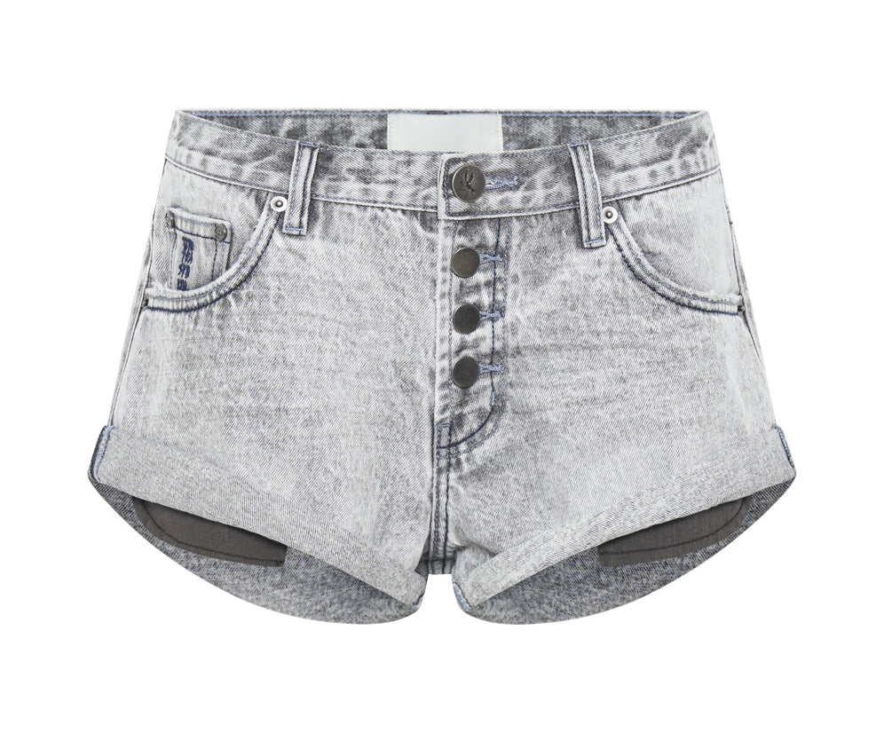 Bandits Low Waist Denim Shorts - Archived Grey Slate Acid
