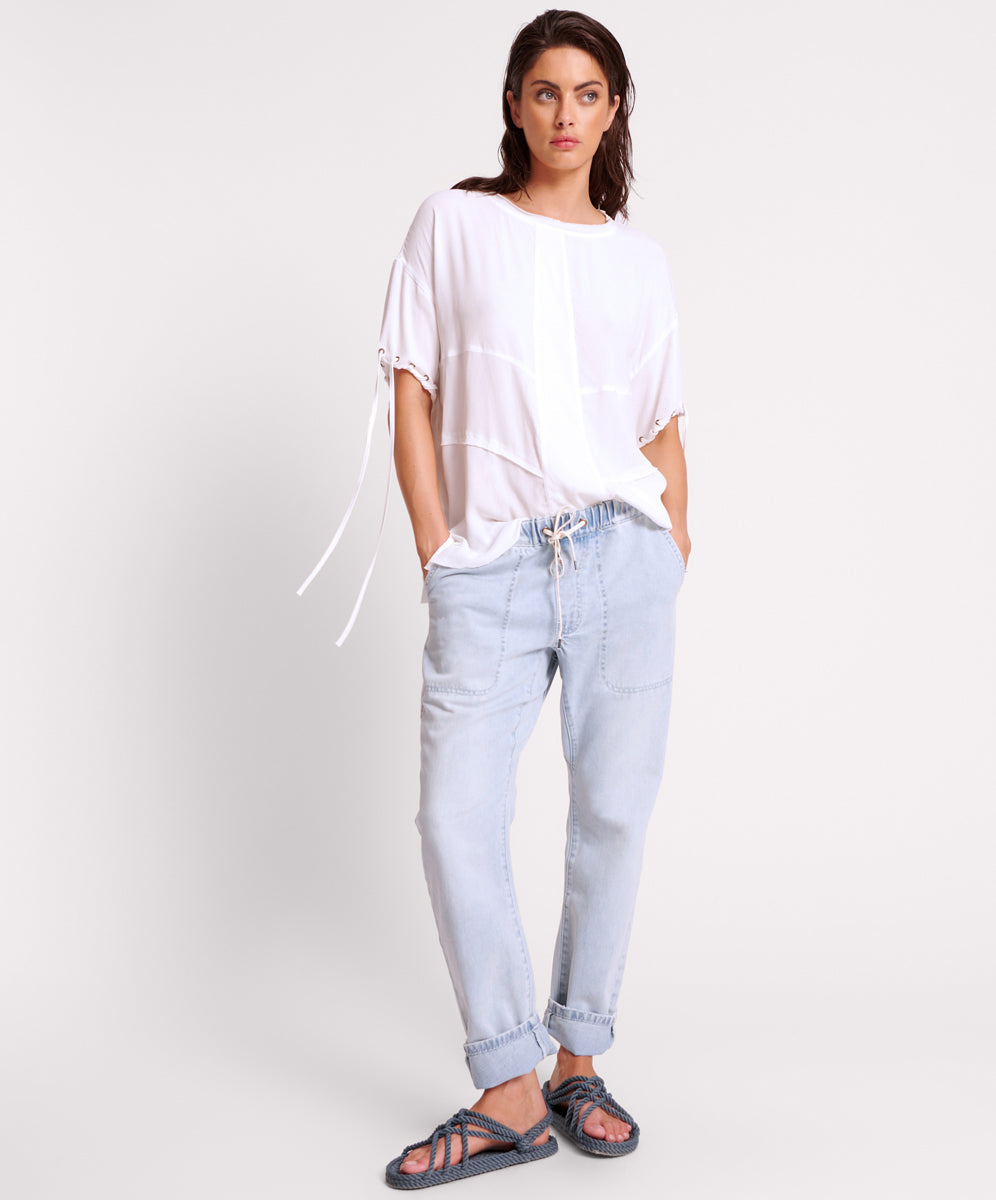 Products BLUE SPACE SHABBIES DRAWSTRING BOYFRIEND JEANS