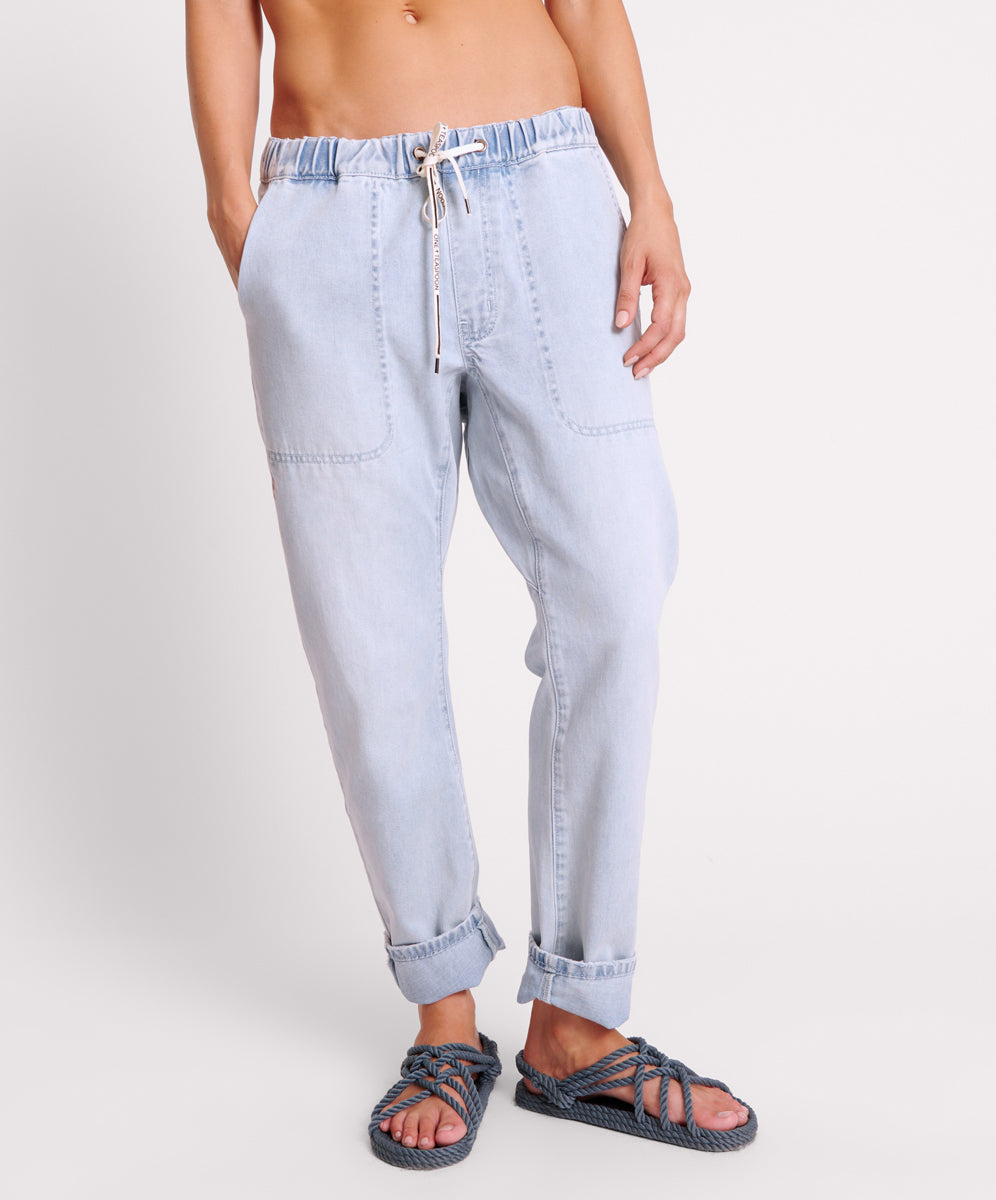 Products BLUE SPACE SHABBIES DRAWSTRING BOYFRIEND JEANS