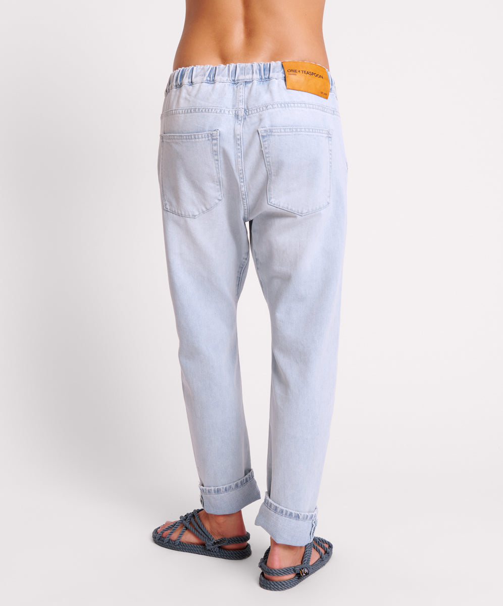 Products BLUE SPACE SHABBIES DRAWSTRING BOYFRIEND JEANS