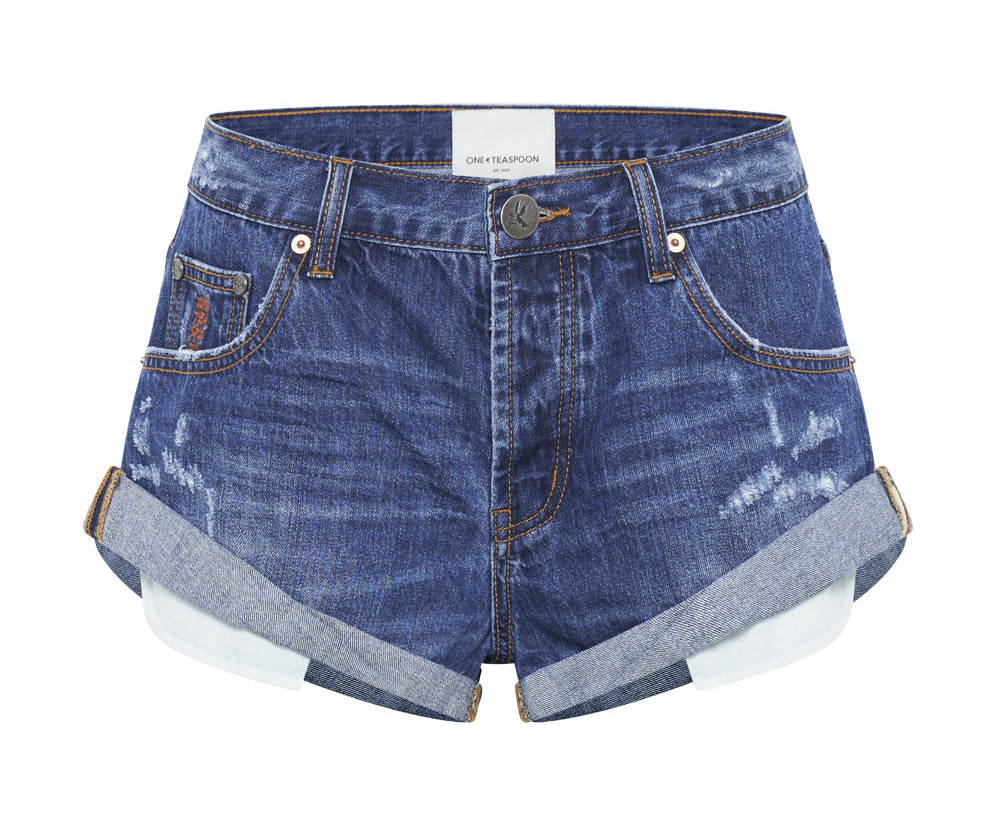 BLUEMOON BANDIT LOW WAIST DENIM SHORTS