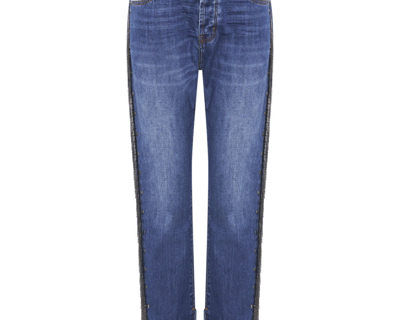 Hooligans Low Waist Relaxed Straight Leg Denim Jeans - Blue Moon
