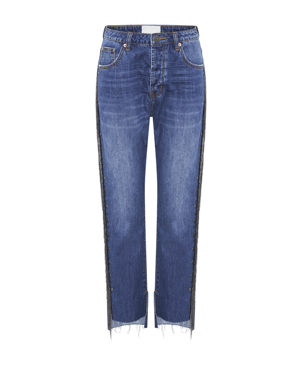 Women's Hooligans Jeans Hooligans Low Waist Relaxed Straight Leg Denim Jeans - Blue Moon