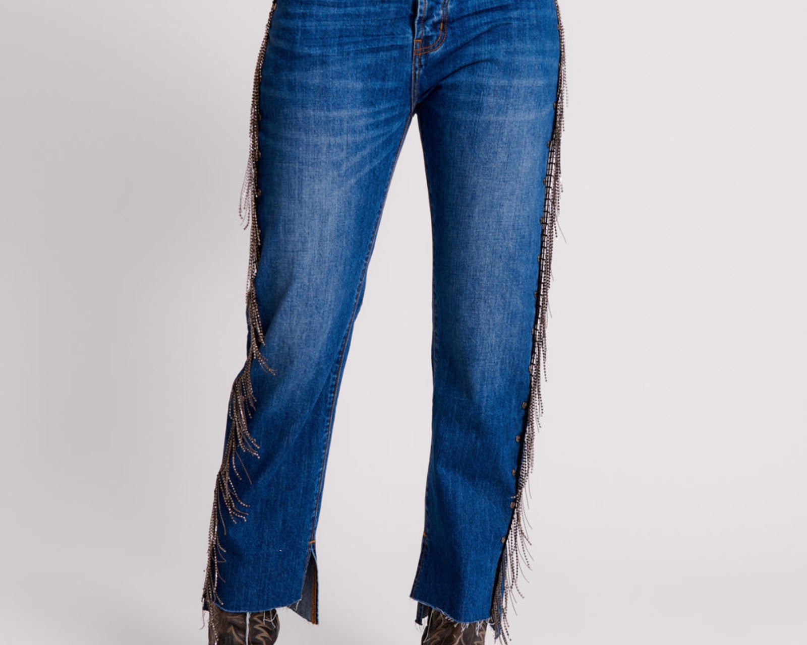 Hooligans Low Waist Relaxed Straight Leg Denim Jeans - Blue Moon