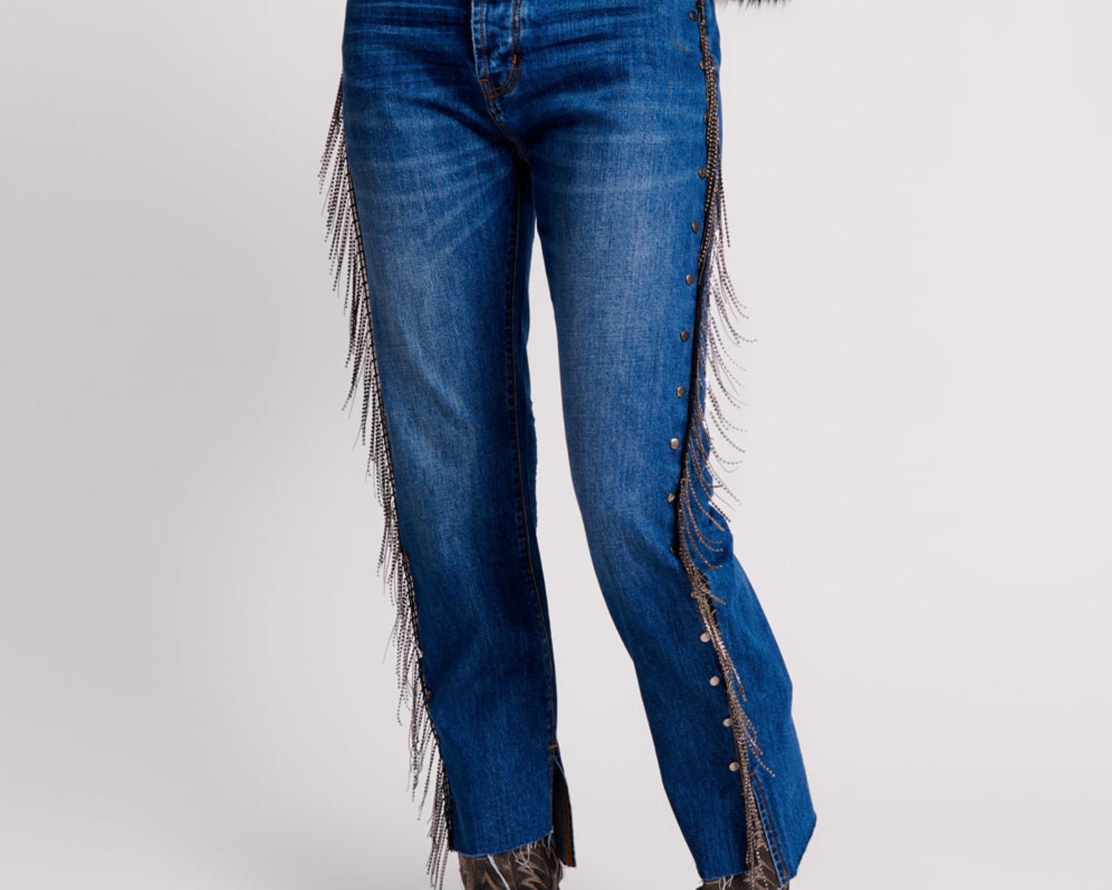Hooligans Low Waist Relaxed Straight Leg Denim Jeans - Blue Moon