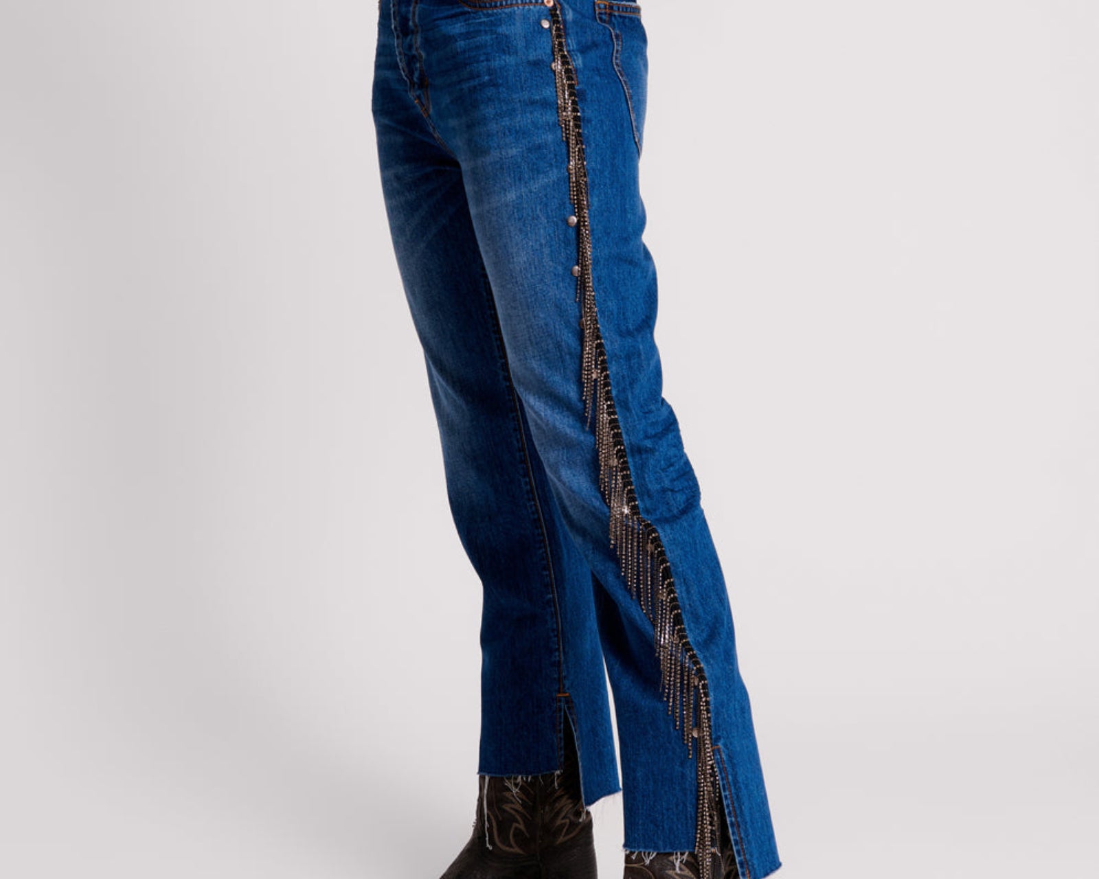 Hooligans Low Waist Relaxed Straight Leg Denim Jeans - Blue Moon