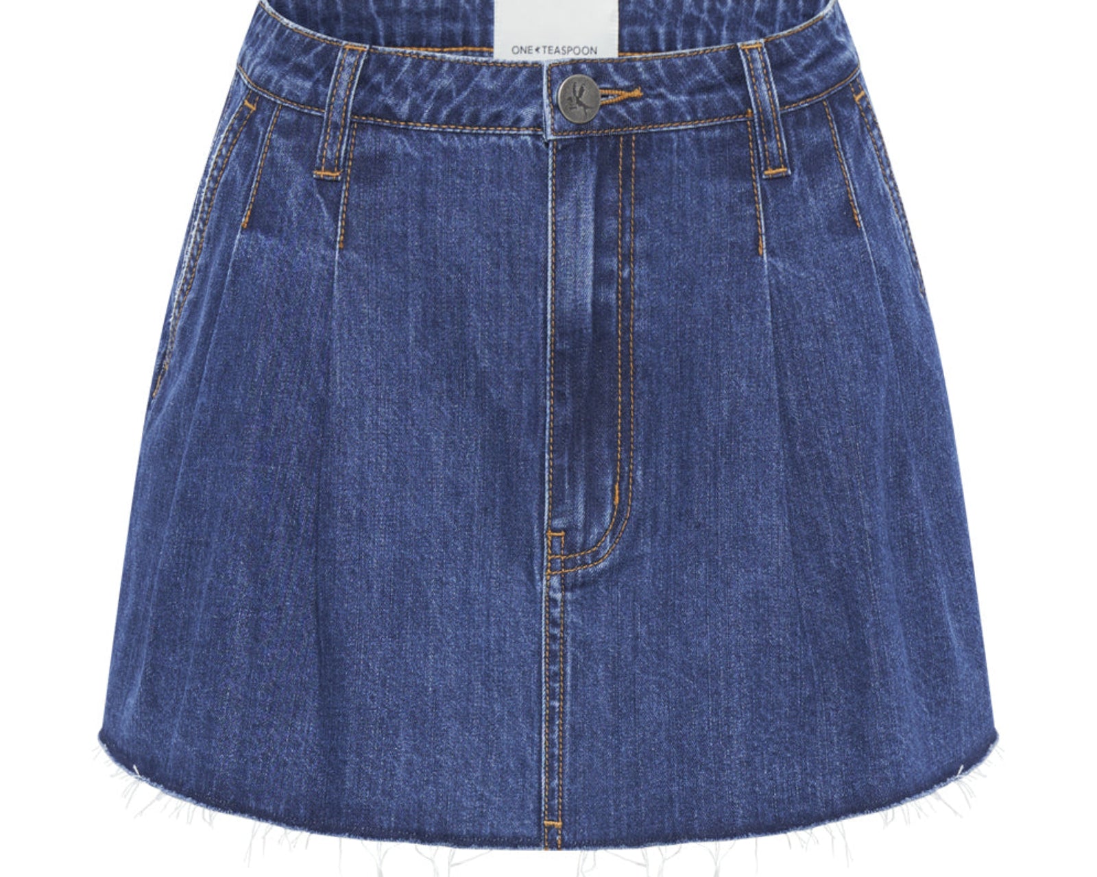 Pleated Micro Denim Mini Skirt - Blue Moon