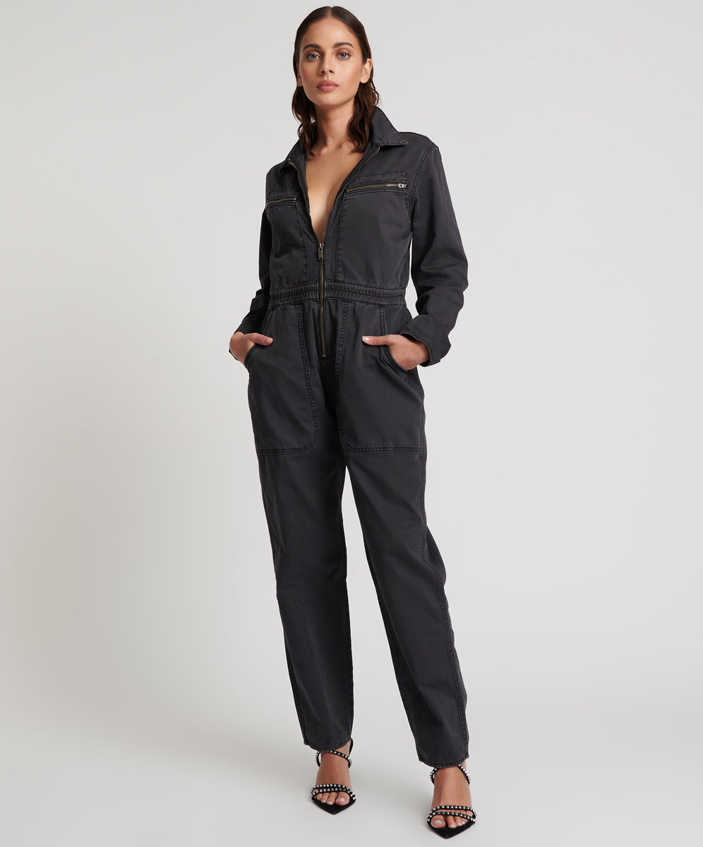 Products Olivia Aviator Jumpsuit - Black