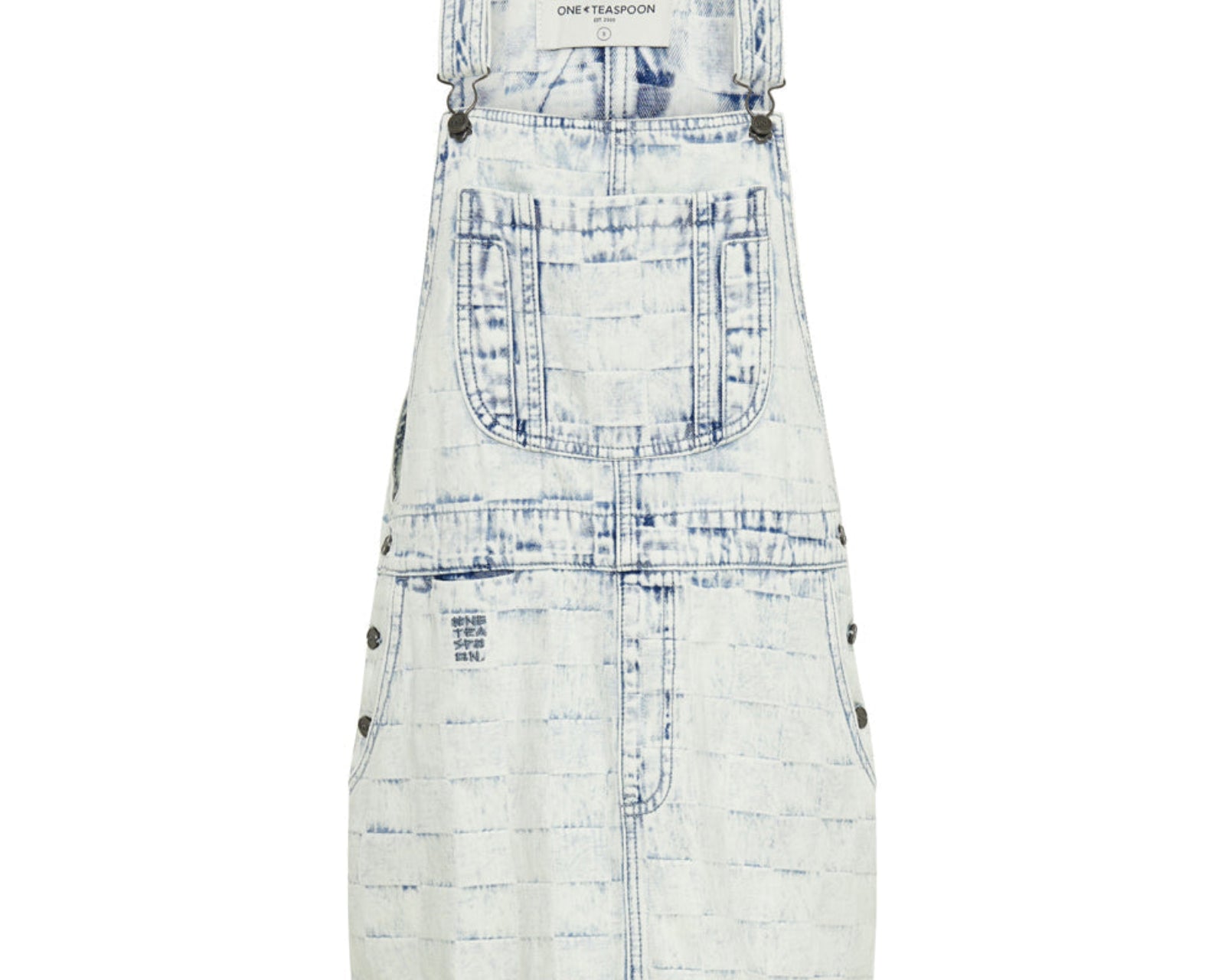 Stanton St Denim Mini Pini Dress - White Check