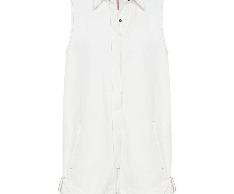 Braxton Mini Utility Jumpsuit - Pearl