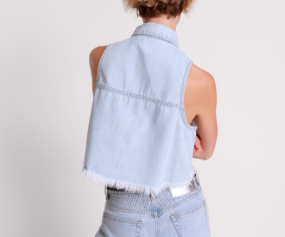 CLASSIC BLUE BRAXTON DENIM TOP