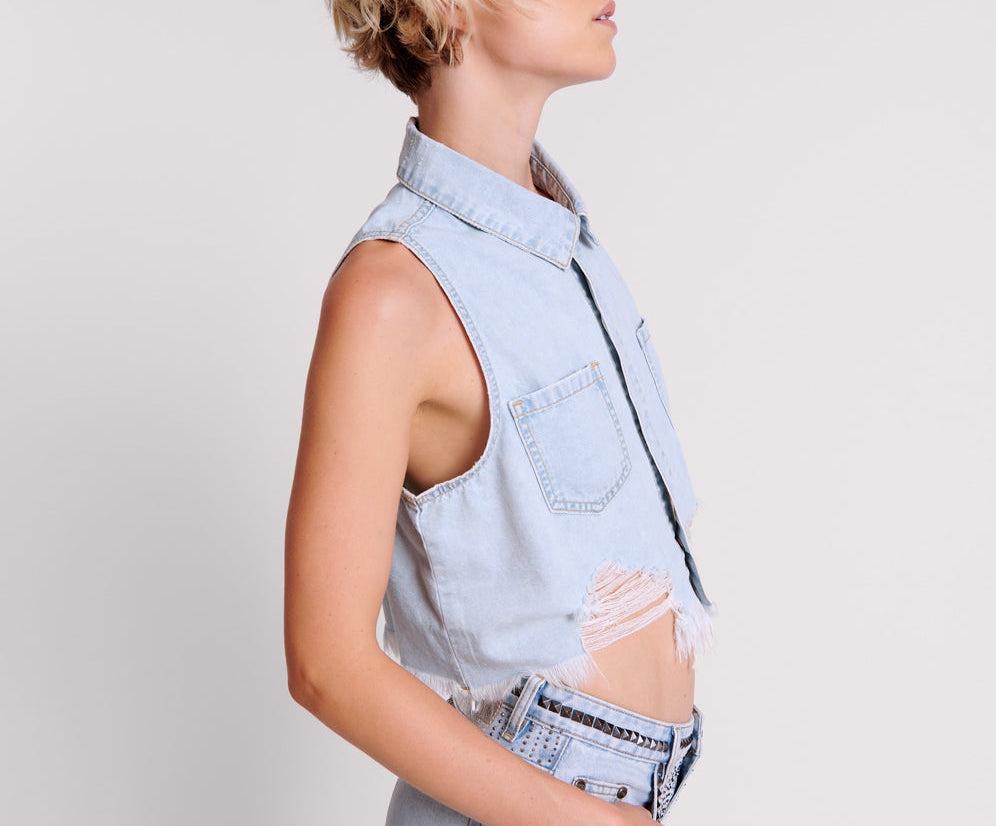 CLASSIC BLUE BRAXTON DENIM TOP