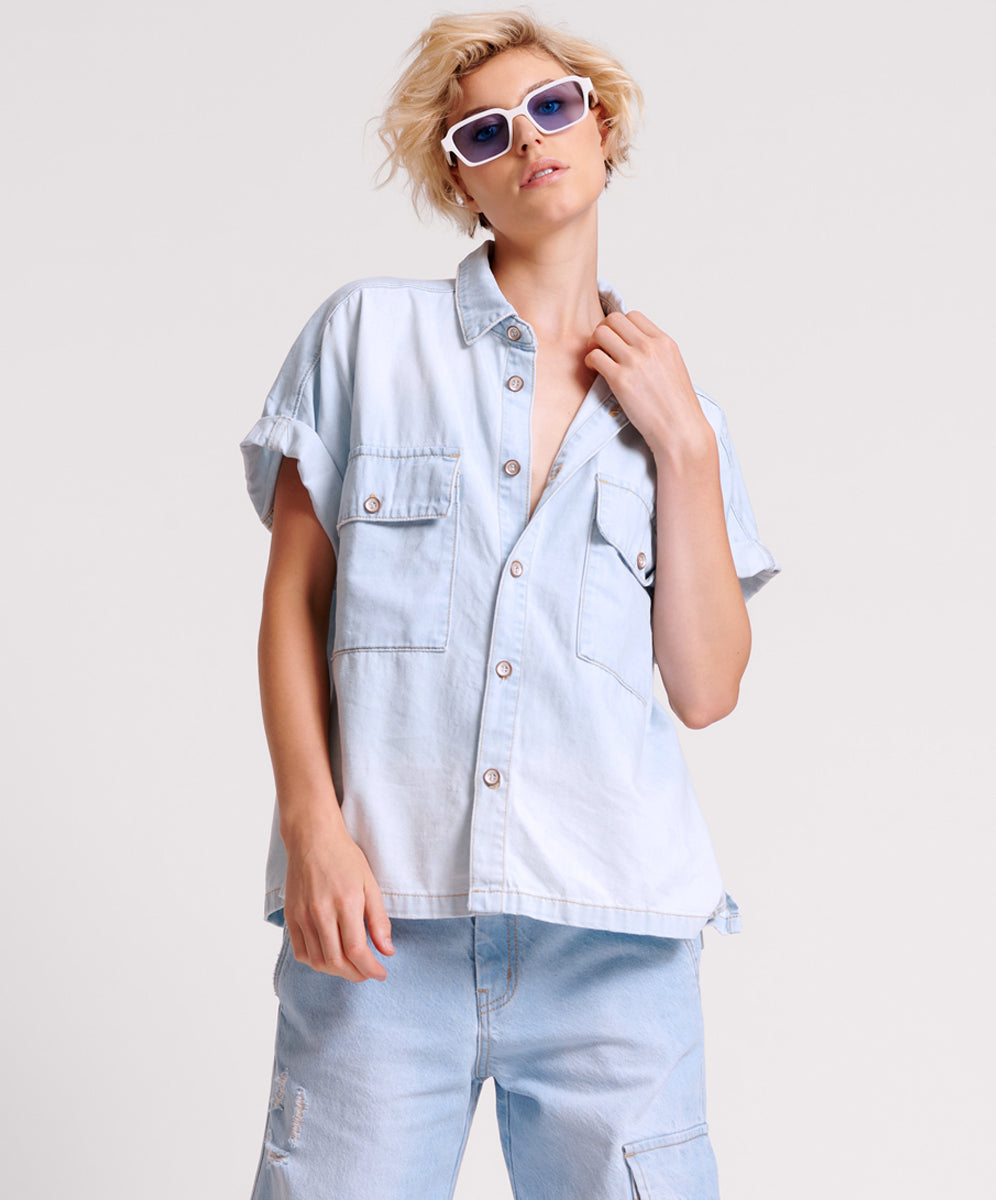 Products CLASSIC BLUE BOXY DENIM SHIRT