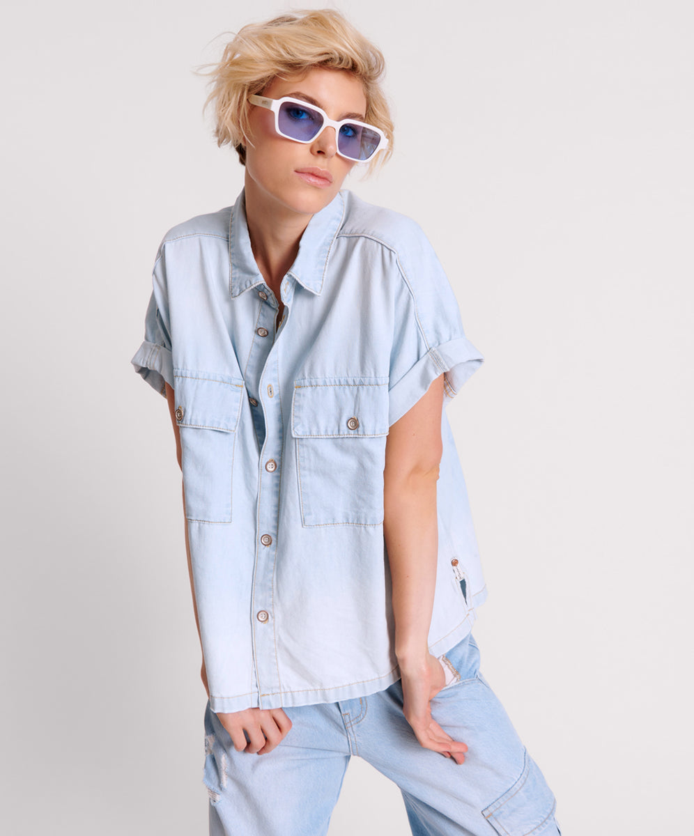 Products CLASSIC BLUE BOXY DENIM SHIRT