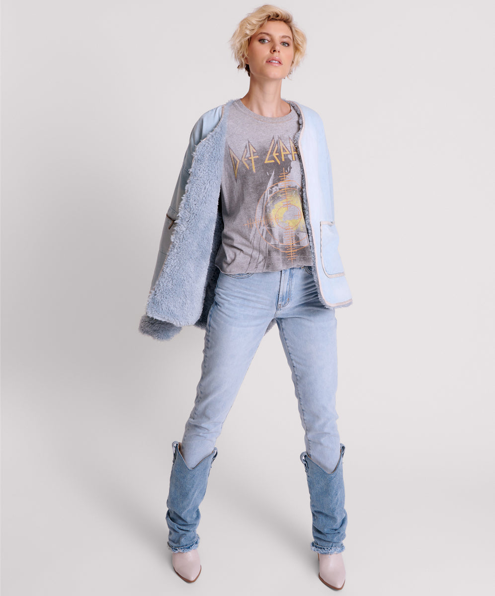 Denim hotsell teddy jacket