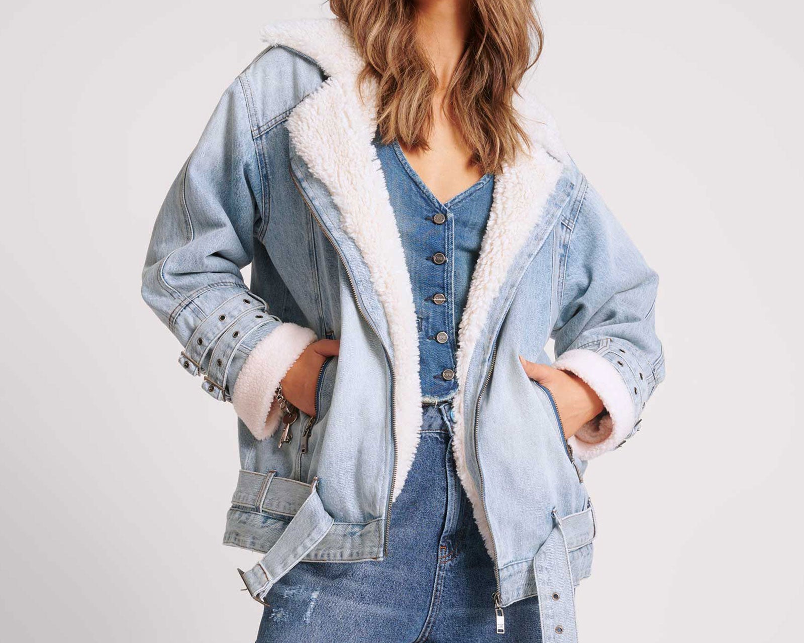Aviator Denim Jacket - Salty Dog Blue