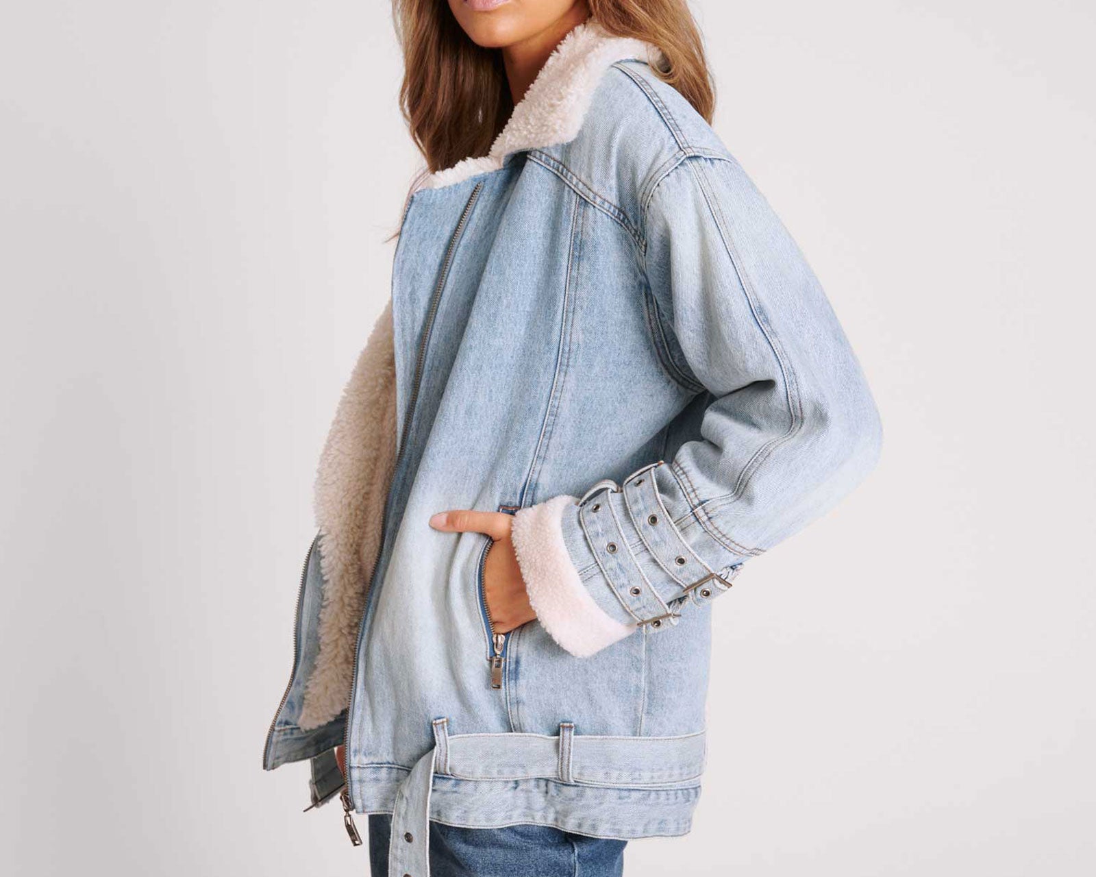 Aviator Denim Jacket - Salty Dog Blue