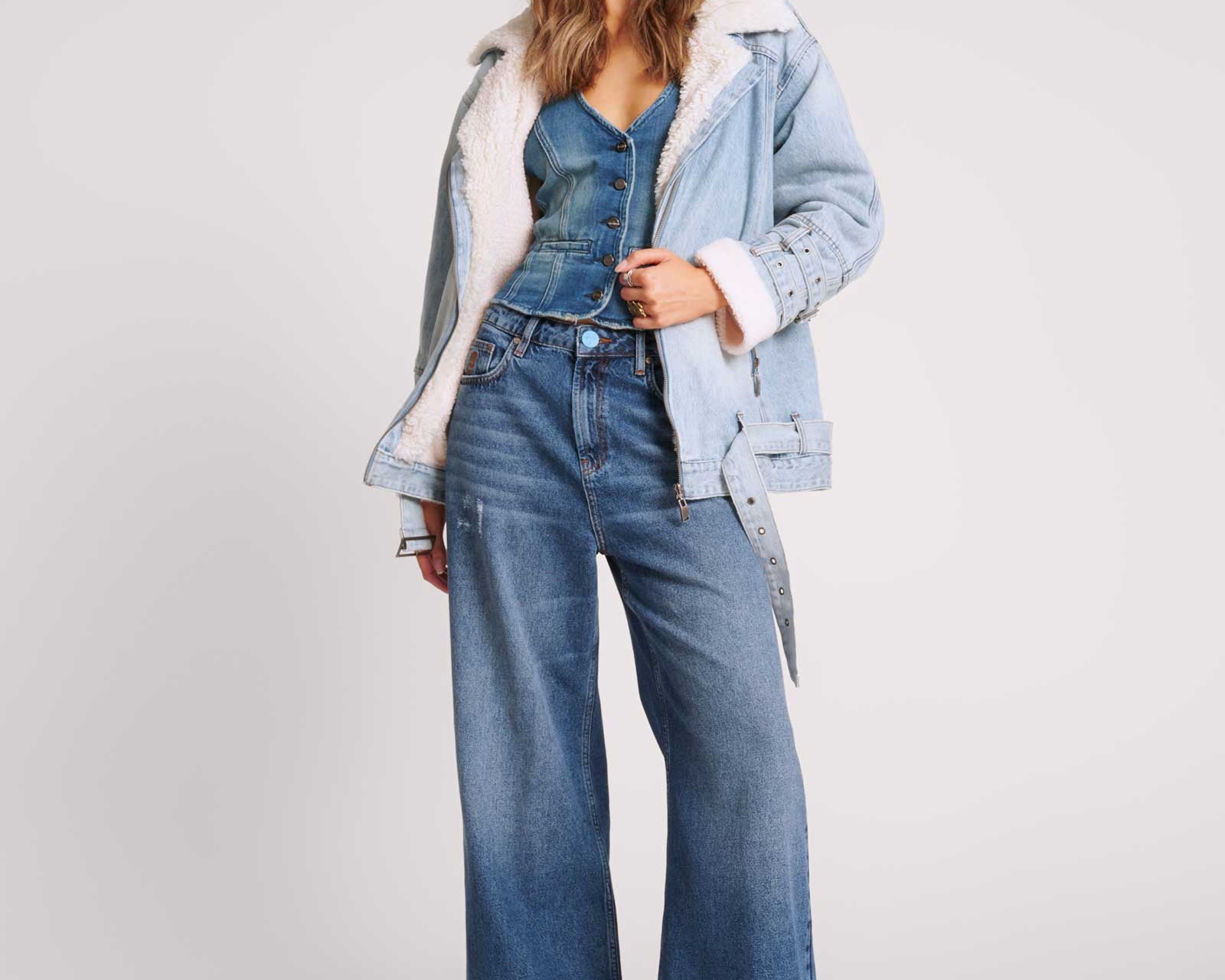 Aviator Denim Jacket - Salty Dog Blue
