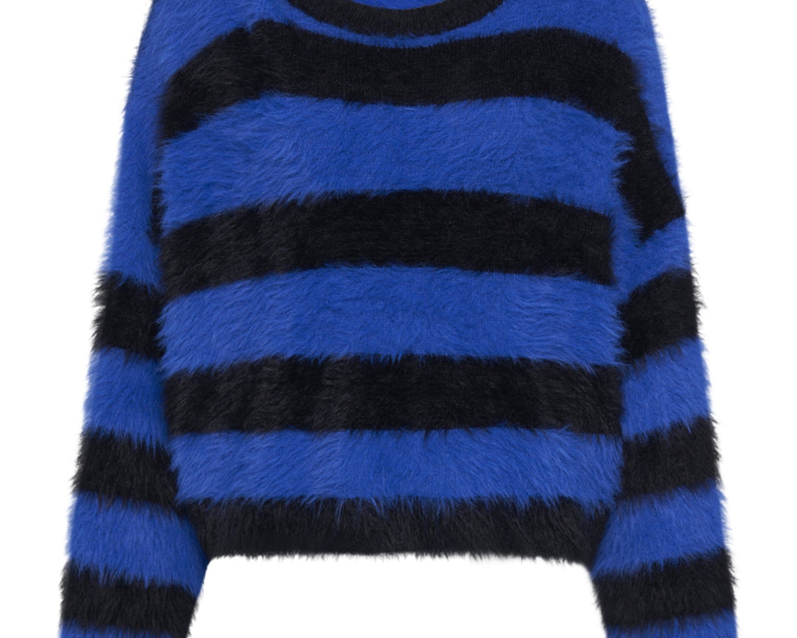 KRUGER STRIPE FLUFFY CROP KNIT SWEATER