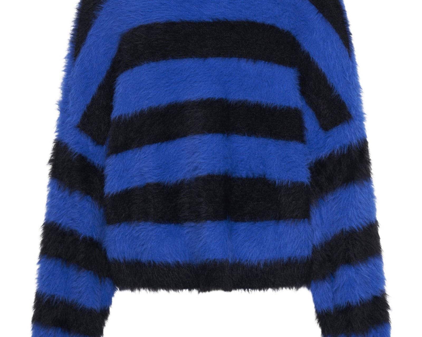 KRUGER STRIPE FLUFFY CROP KNIT SWEATER