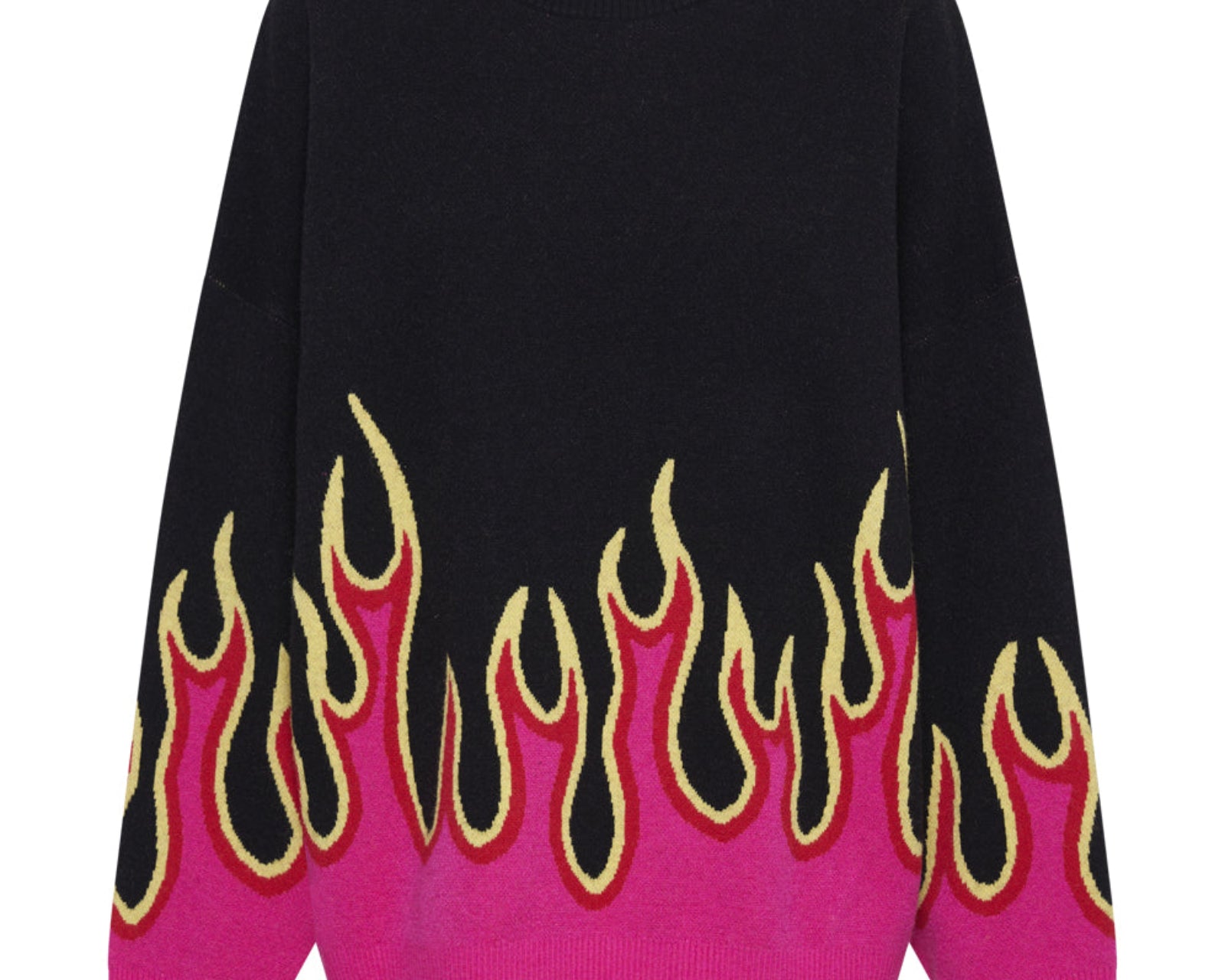 On Fire Intarsia Sweater - Black