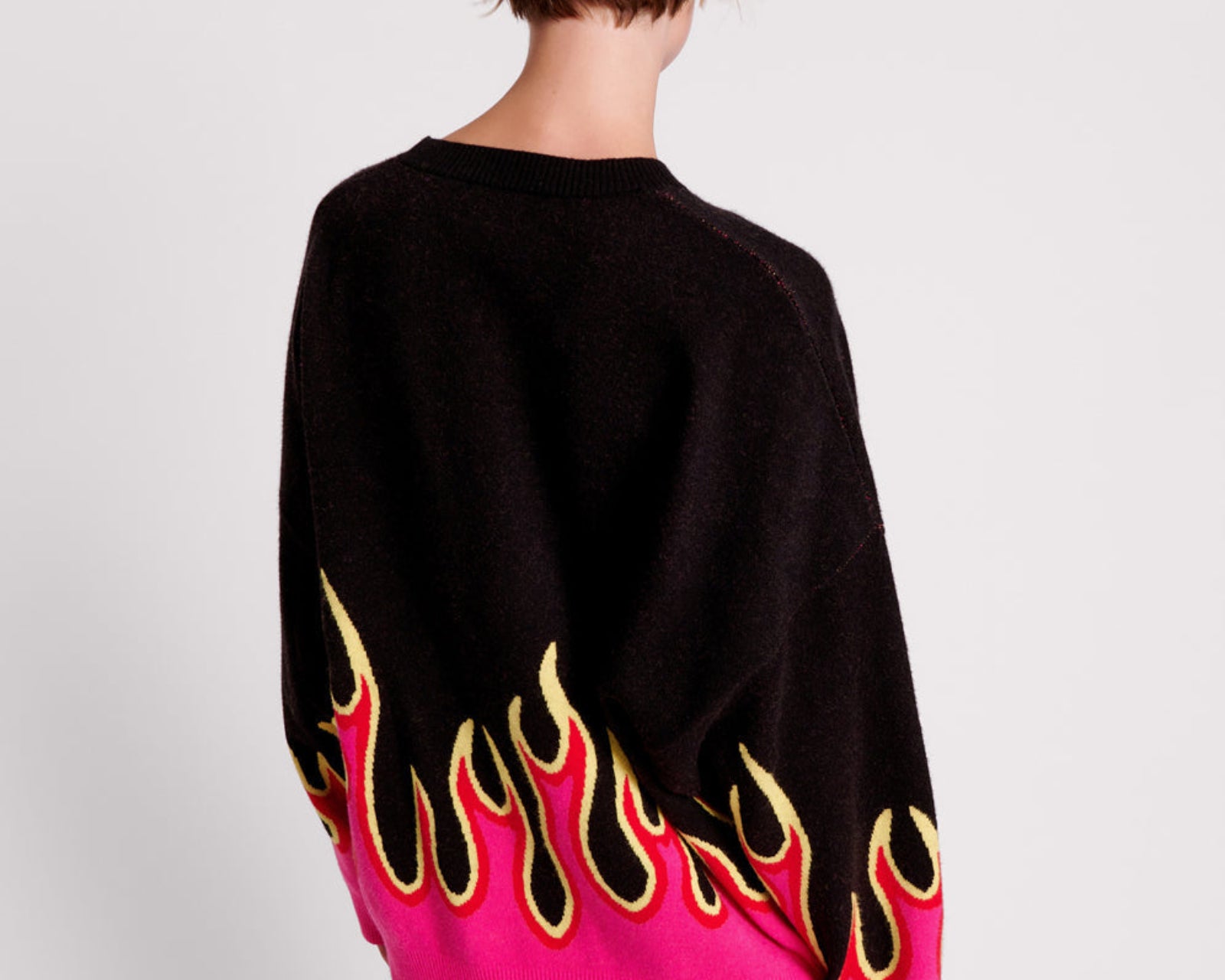 On Fire Intarsia Sweater - Black