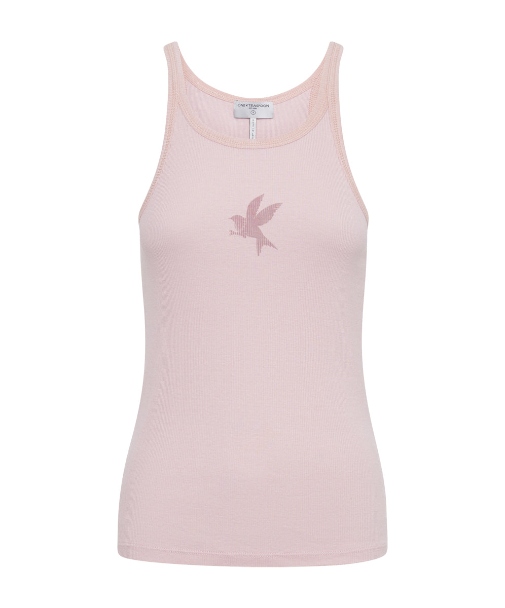 ROSE QUARTZ ONE TEASPOON RIB SINGLET