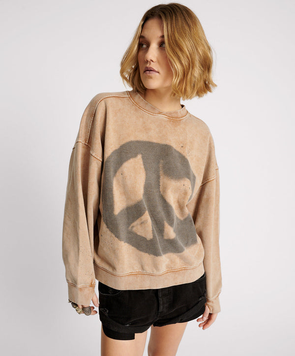 Peace Retro Sweater - Stone