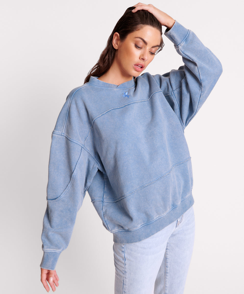 Products BLUE ACID RETRO CREW SWEATER