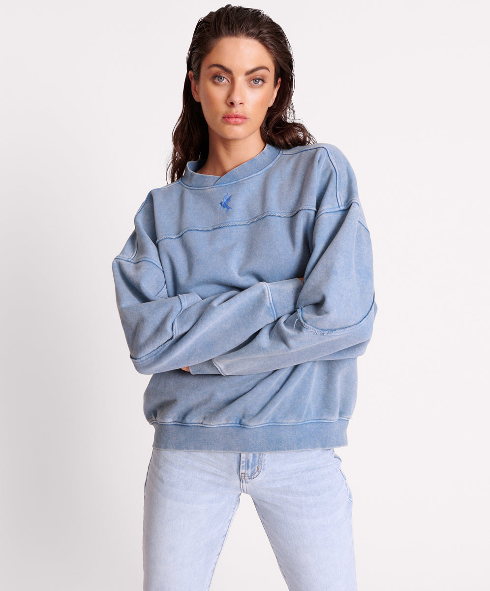 Products BLUE ACID RETRO CREW SWEATER