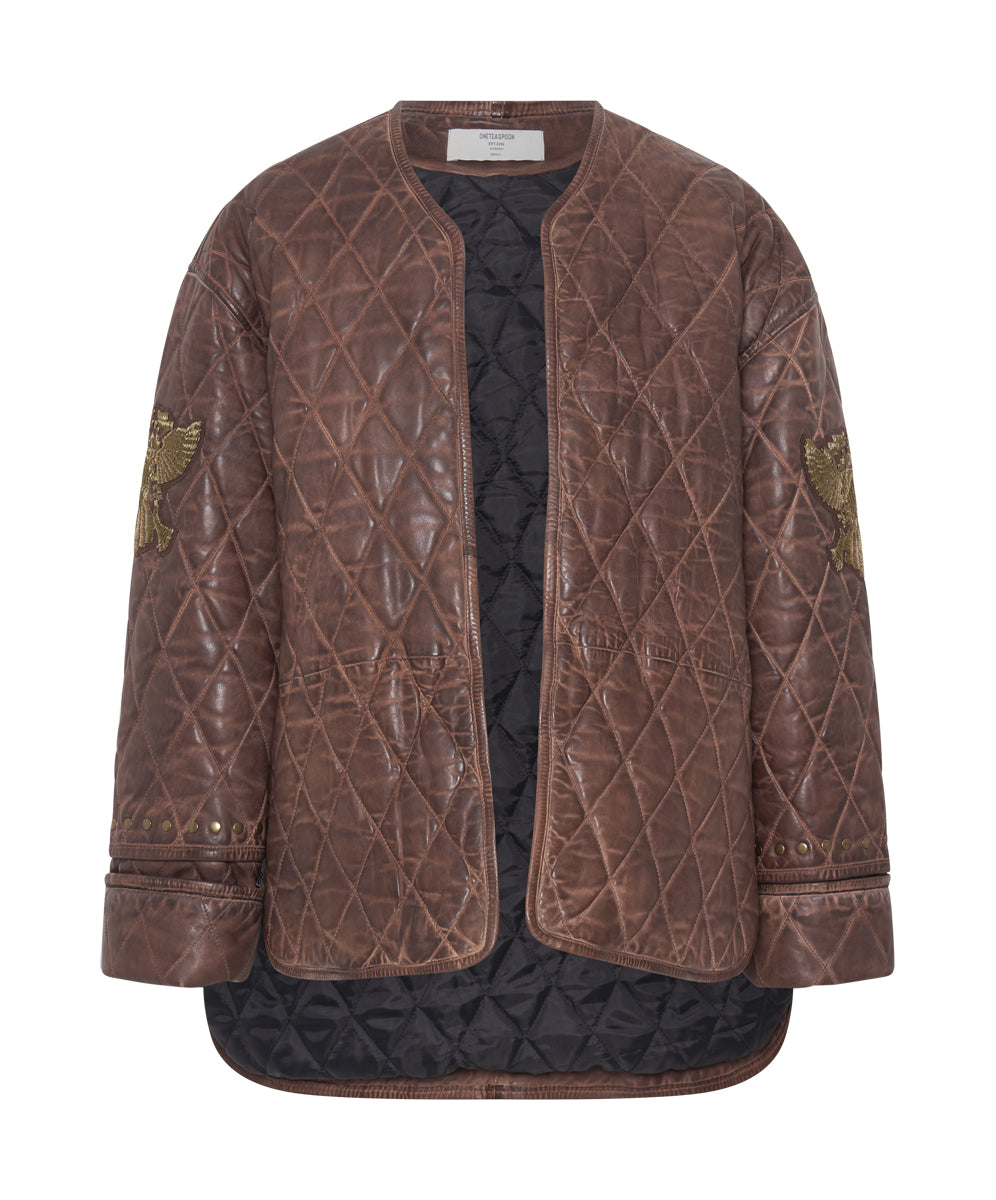 Last Stock VINTAGE BROWN EAGLE EYE WADDED JACKET