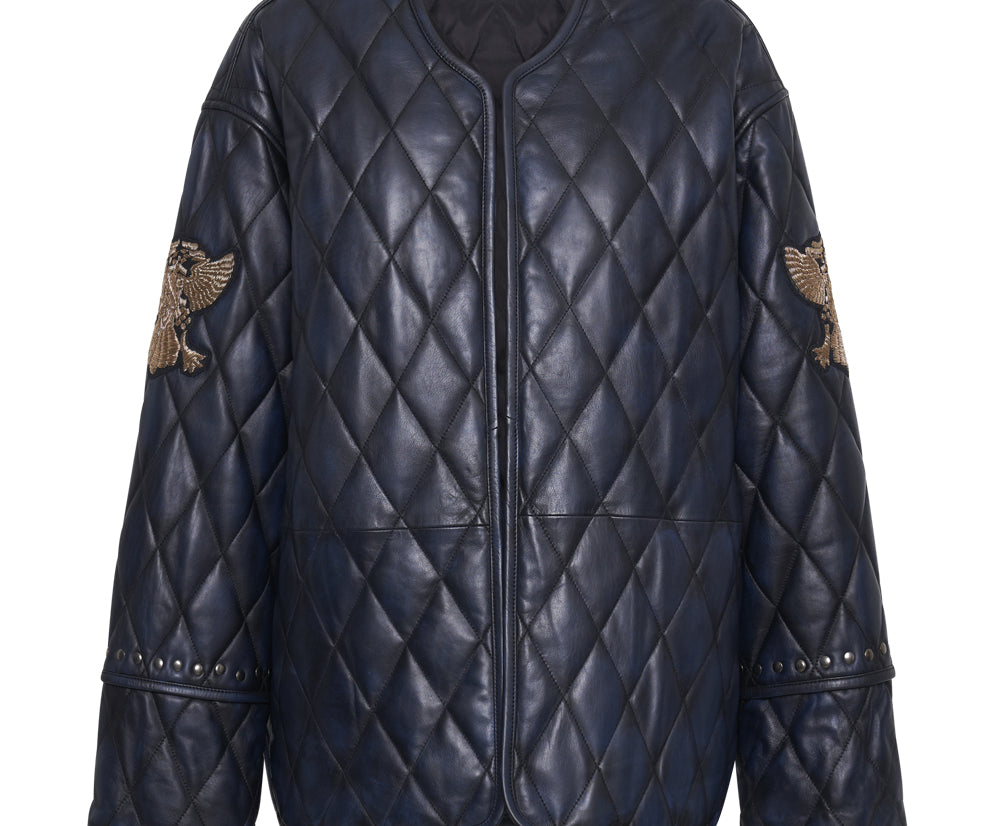 EAGLE EYE LEATHER QUILTED JACKET