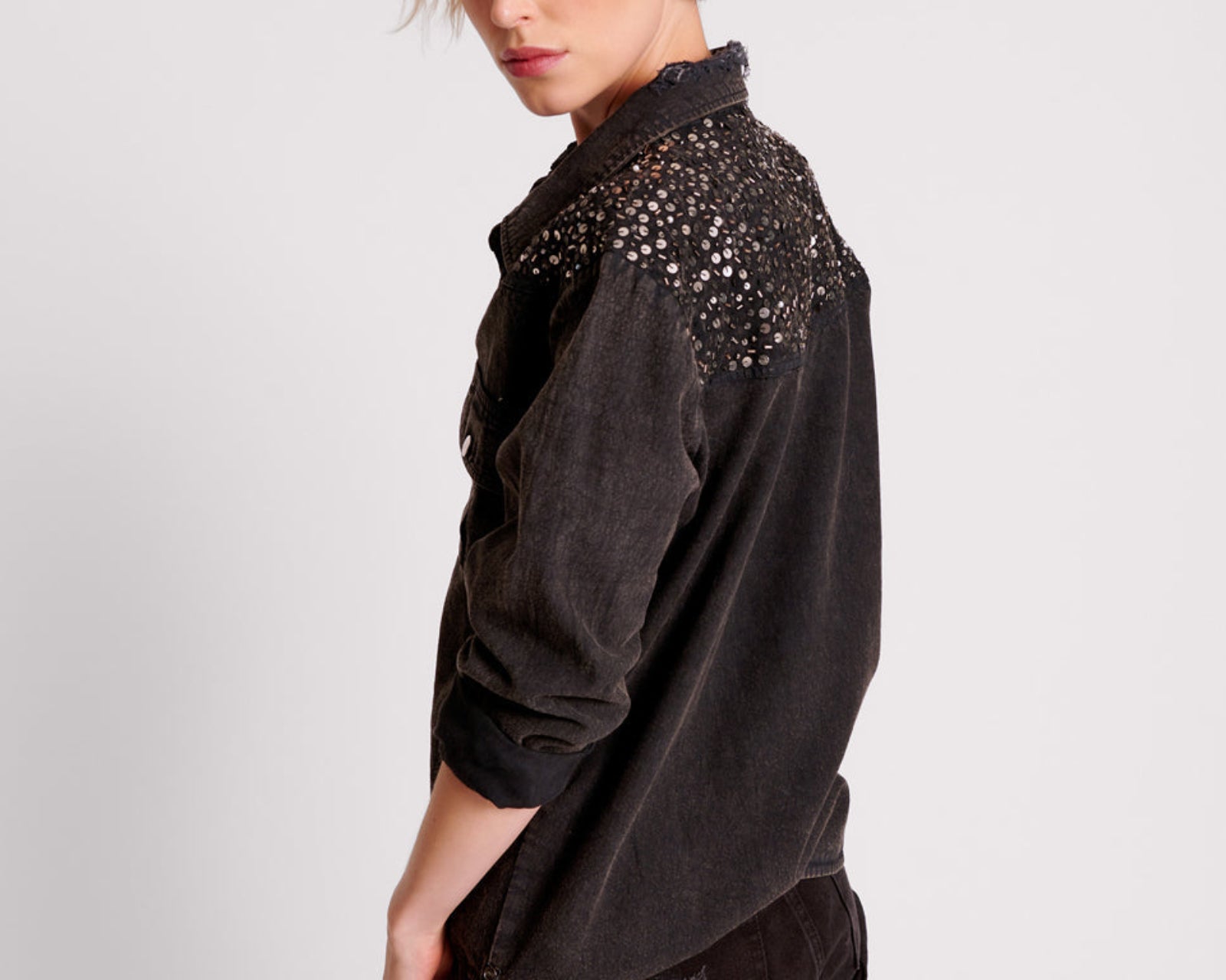 Western Denim Shirt - Black