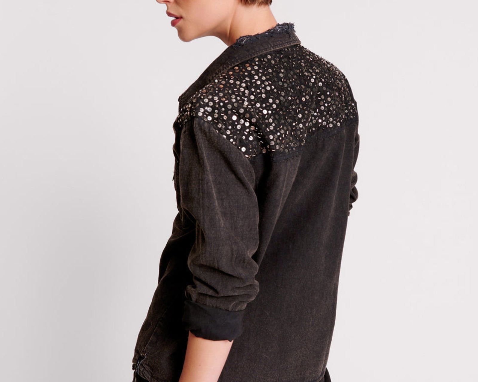 Western Denim Shirt - Black