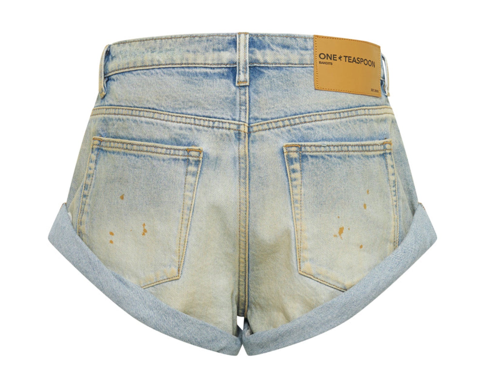Bandits Low Waist Denim Shorts - Dirty Kansas Blue