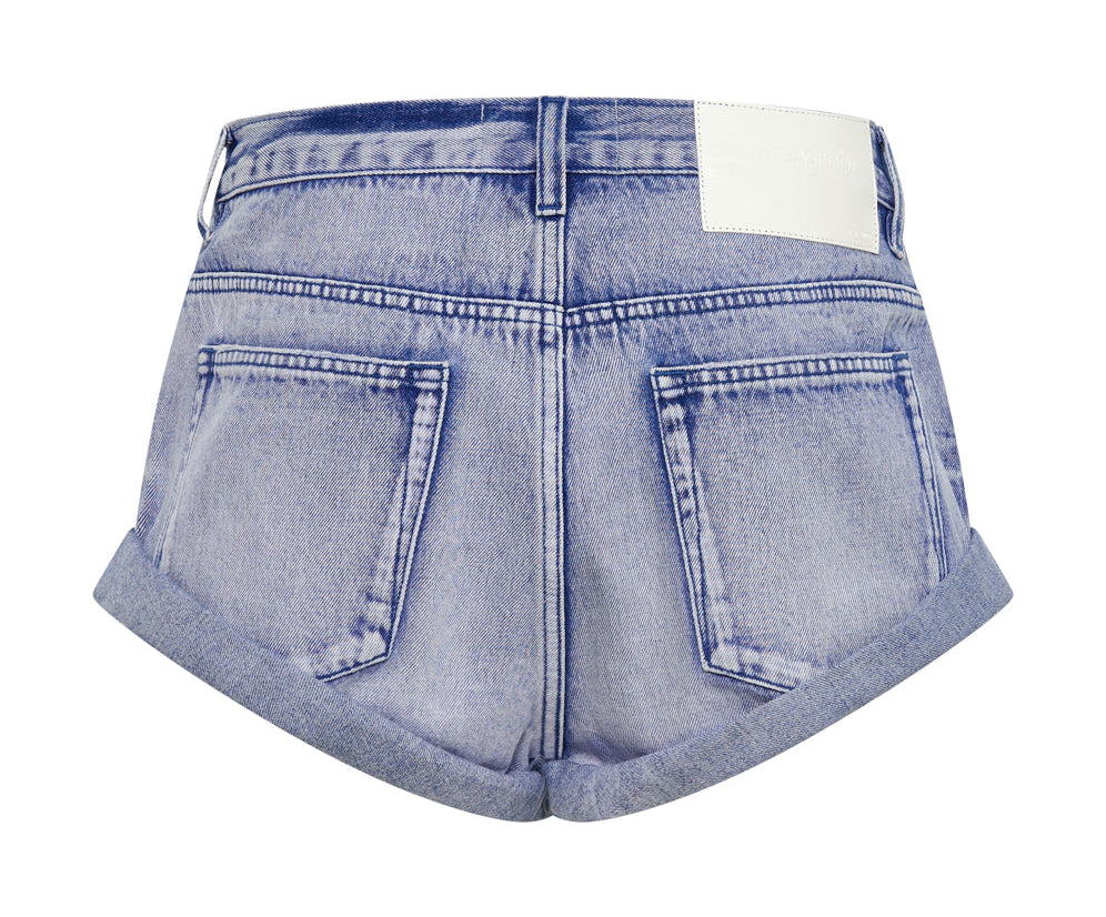 CUPID BLUE BANDITS LOW WAIST DENIM SHORTS