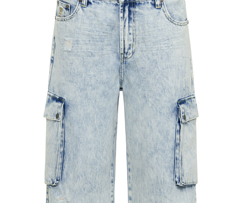Skater Girl Low Waist Super Long Leg Shorts - Depeche Blue