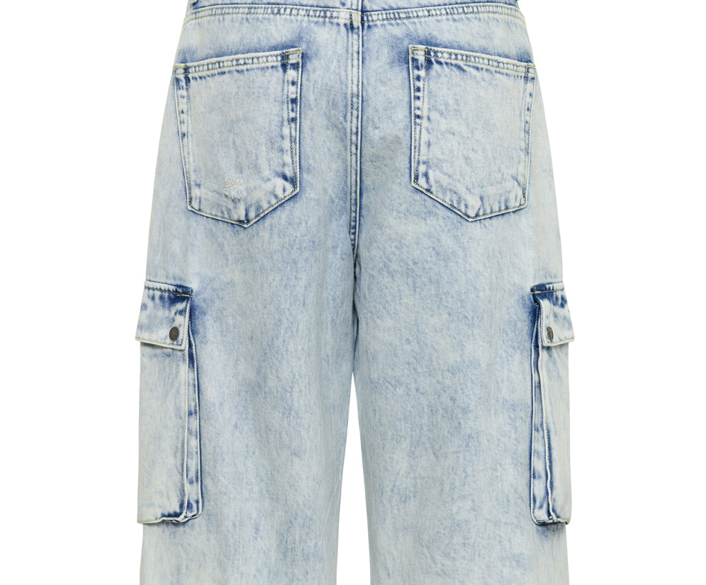 Skater Girl Low Waist Super Long Leg Shorts - Depeche Blue