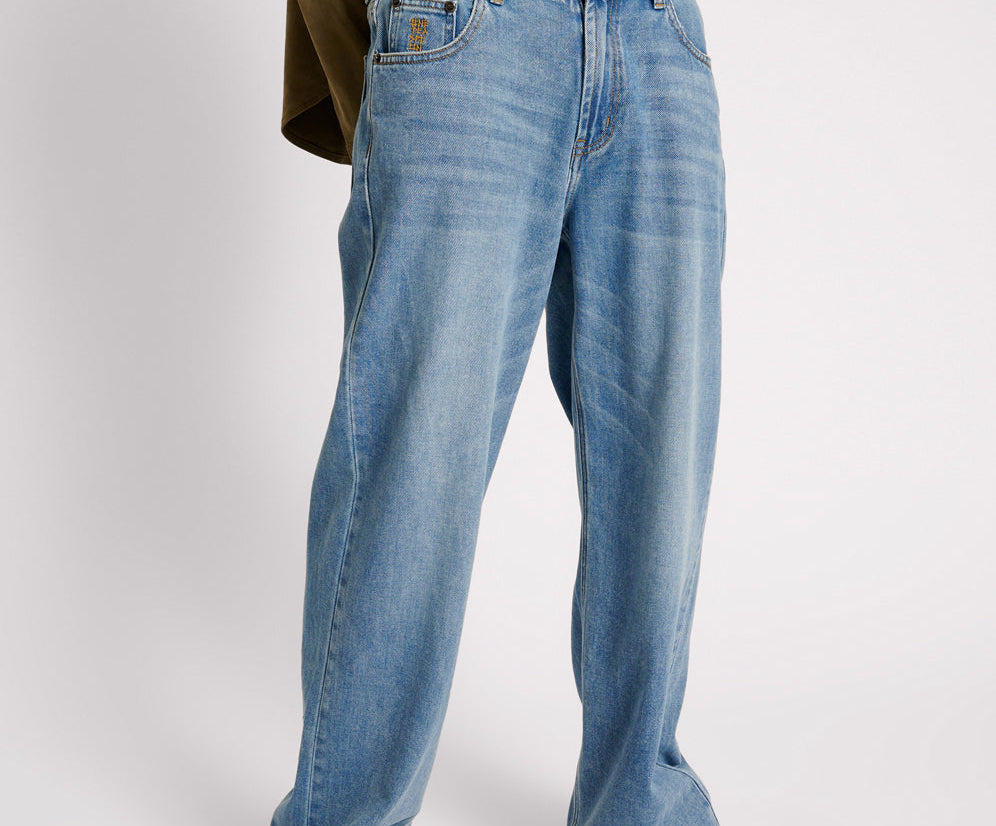 Jackson Mid Waist Wide Leg Denim Jeans - Blue Rapture