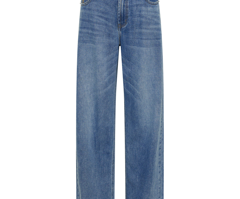 Jackson Mid Waist Wide Leg Denim Jeans - Blue Rapture
