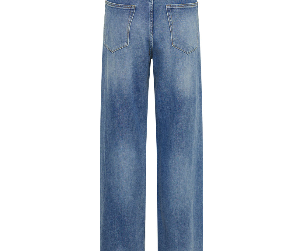 Jackson Mid Waist Wide Leg Denim Jeans - Blue Rapture