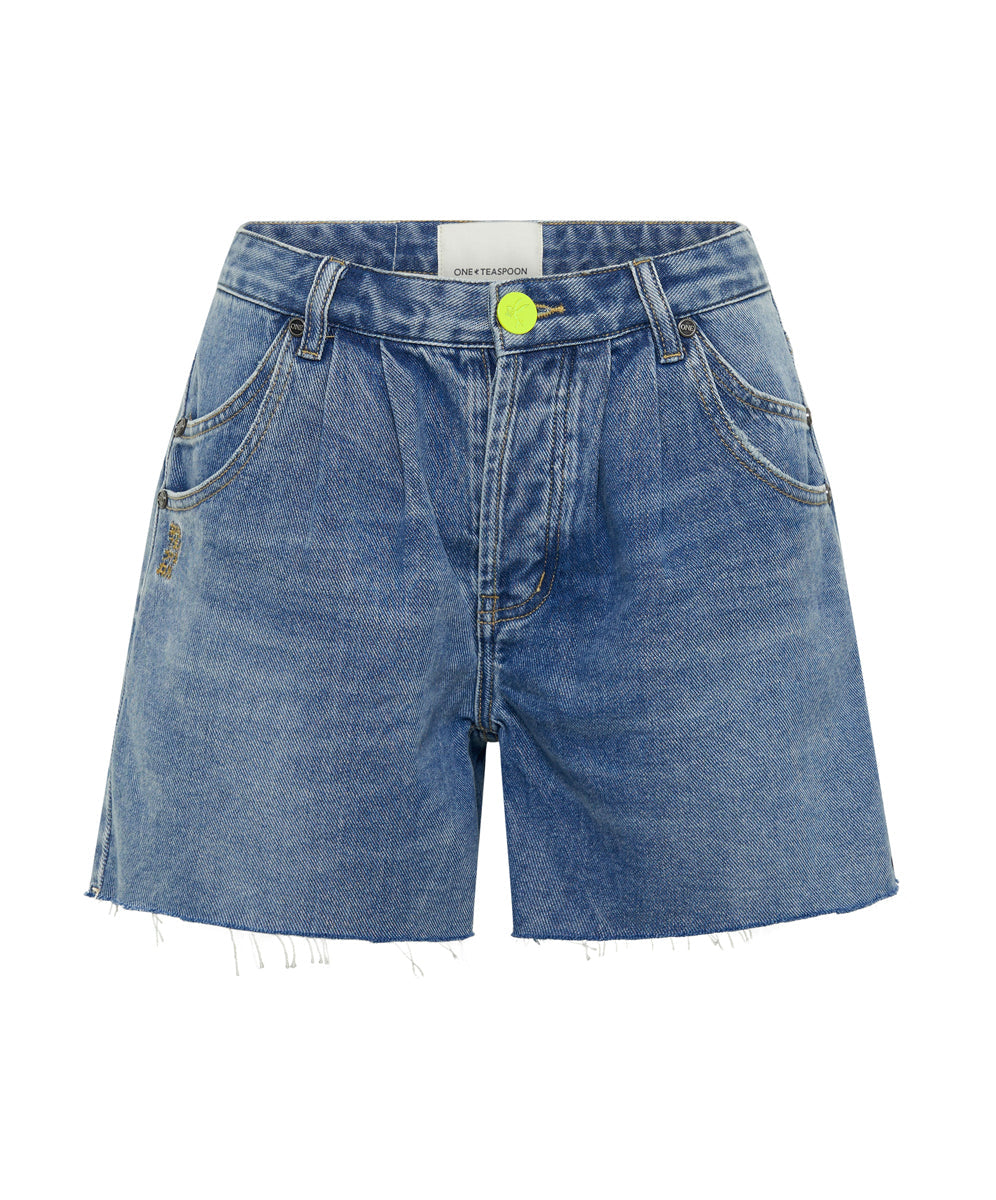 Products BLUE RAPTURE SUPER RELAXED SHAKER DENIM SHORTS