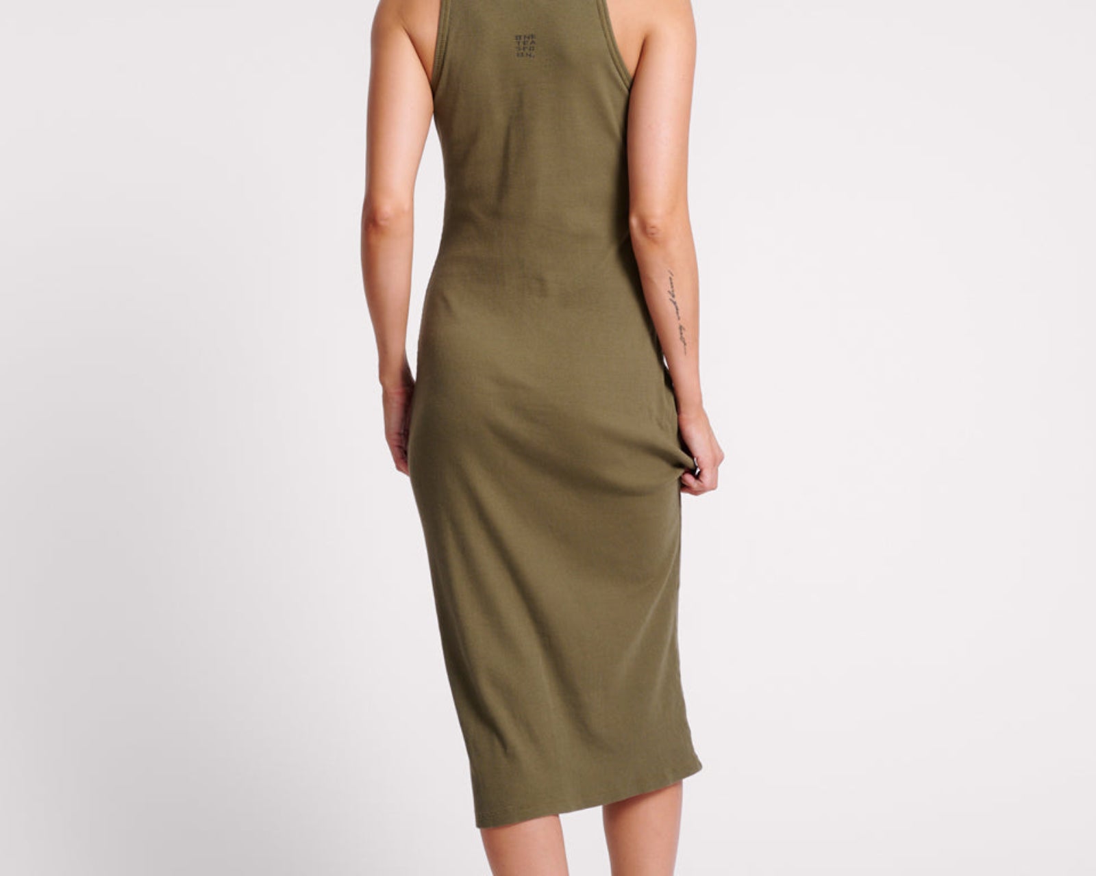 One Teaspoon Ribbed Singlet Midi Dress - Khaki