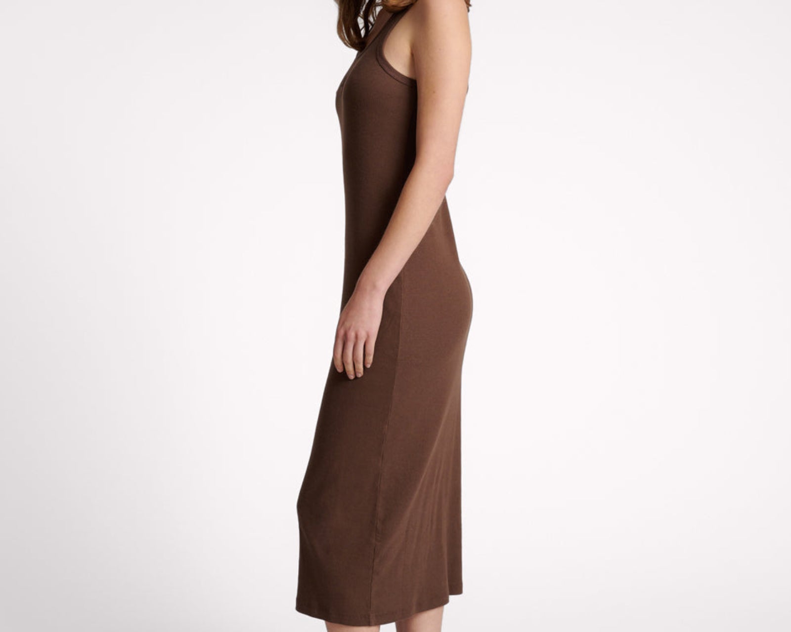 One Teaspoon Ribbed Singlet Midi Dress - Chocolate