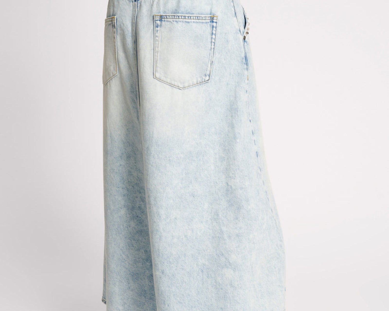 Mrs Carter Low Waist Long Denim Skirt - Depeche Blue