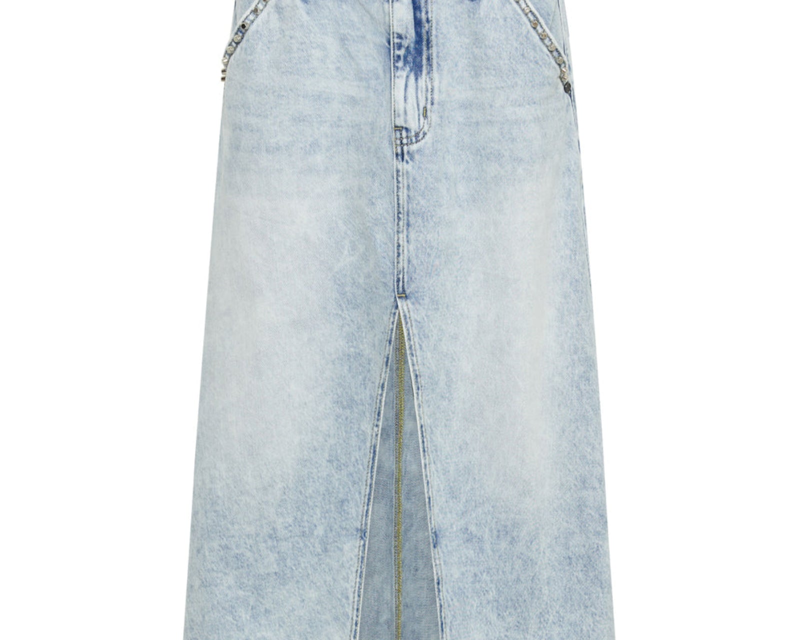 Mrs Carter Low Waist Long Denim Skirt - Depeche Blue