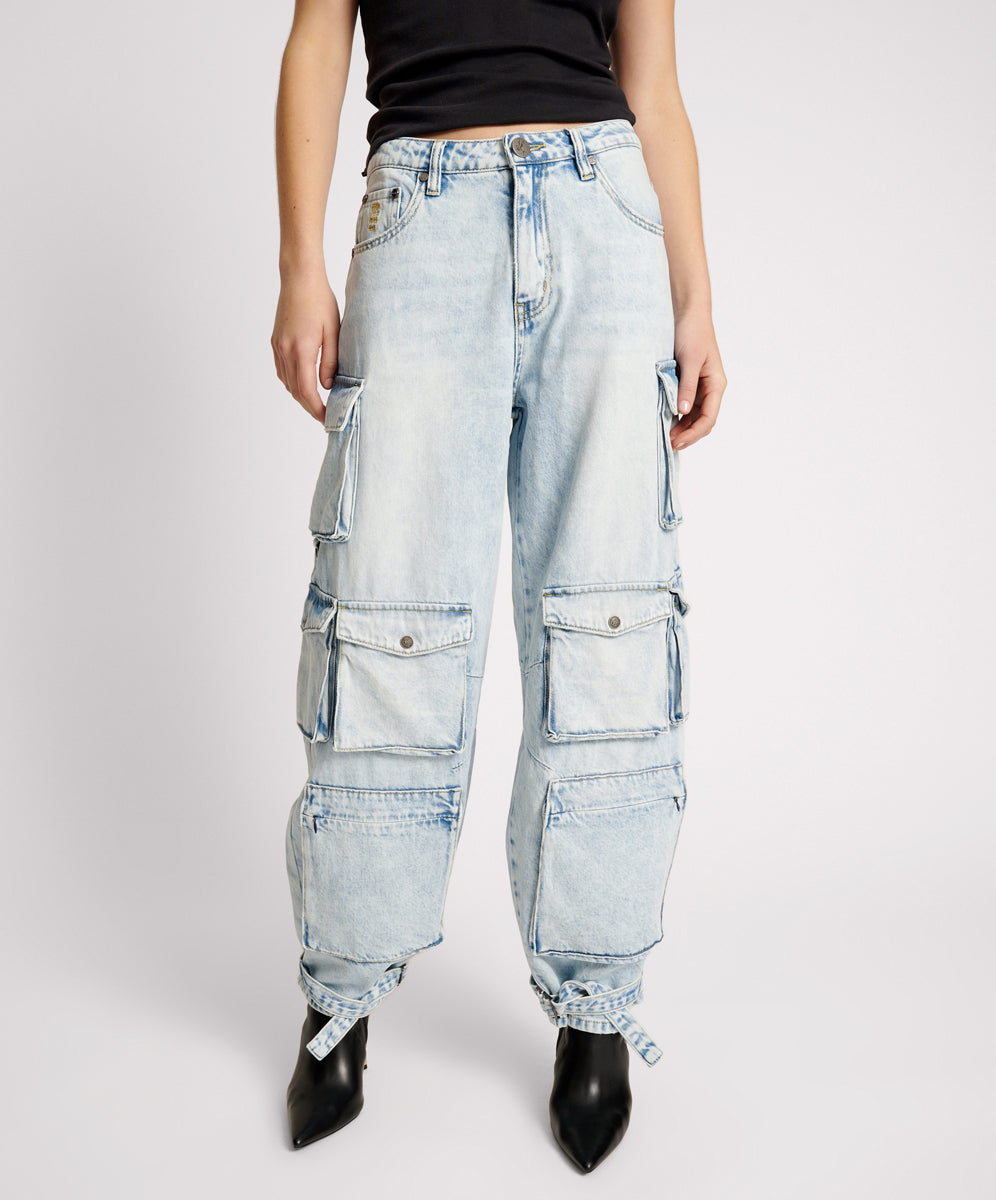 Women's Cargo Denim Jeans Epic Cargo High Waist Denim Jeans - Depeche Blue