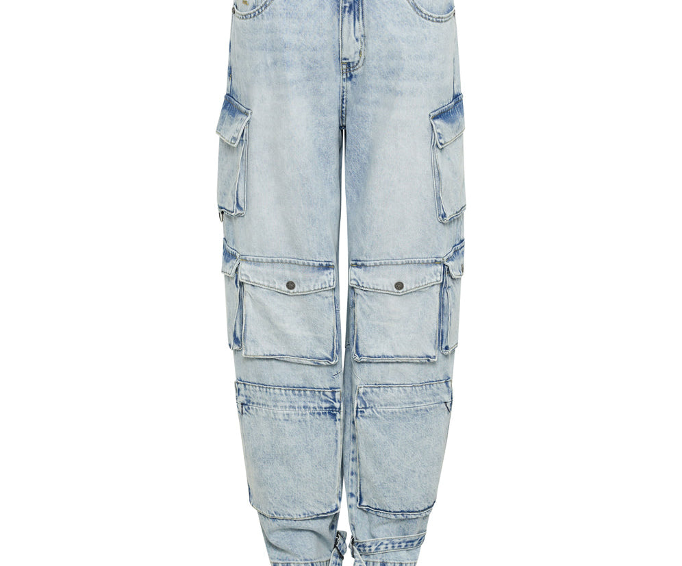 Epic Cargo High Waist Denim Jeans - Depeche Blue