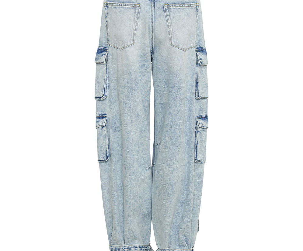 Epic Cargo High Waist Denim Jeans - Depeche Blue